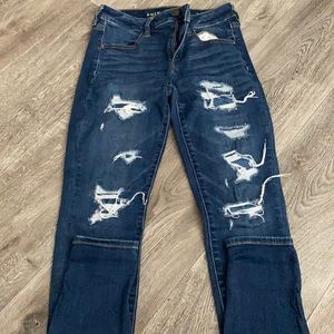 Dark blue jeggings AEO